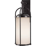 Dakota Outdoor Wall Lantern — 25 Inch, Espresso with White Opal Etched Glass