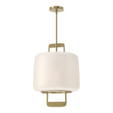 Dane Lantern Pendant in Modern Brass, Opal Glass by Hubbardton Forge
