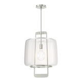 Dane Lantern Pendant in Sterling, Clear Glass by Hubbardton Forge