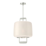 Dane Lantern Pendant in Sterling, Opal Glass by Hubbardton Forge