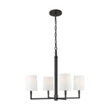 Danica Chandelier — 27", White Linen, Aged Iron