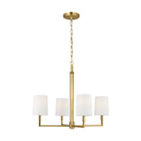 Danica Chandelier — 27", White Linen, Burnished Brass