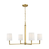 Danica Chandelier — 36", White Linen, Burnished Brass