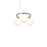 Dark Bronze/Opal 3 Lights Miira Circular Chandelier by Nuura