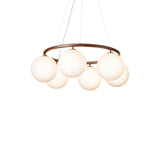 Dark Bronze/Opal 6 Lights Miira Circular Chandelier by Nuura
