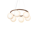 Dark Bronze/Opal 6 Lights Miira Circular Chandelier by Nuura