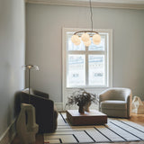 Dark Bronze/Opal 6 Lights Miira Circular Chandelier by Nuura in Living Room