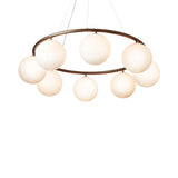 Dark Bronze/Opal 8 Lights Miira Circular Chandelier by Nuura