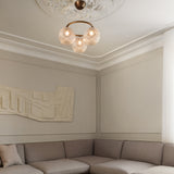 Dark Bronze/Optic Clear 3 Lights Miira Circular Chandelier by Nuura in Living Room