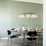 Dark Bronze/Optic Clear 8 Lights Miira Circular Chandelier by Nuura in Dining Room