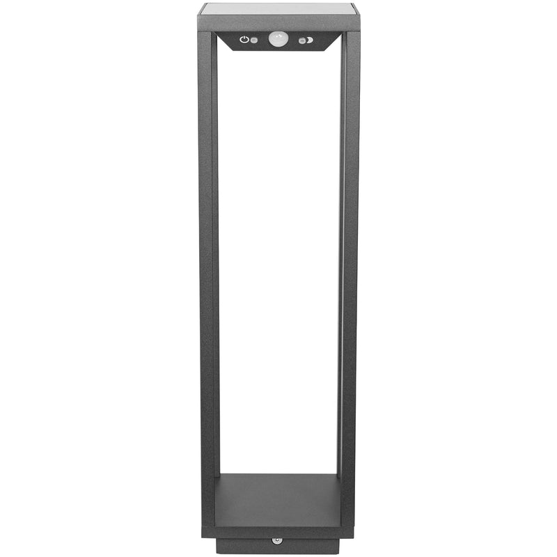 Dark Gray Home Solar Bollard Outdoor Lamp by Zafferano