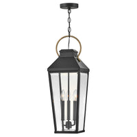 Dawson Large Hanging Lantern - Black - by Hinkley