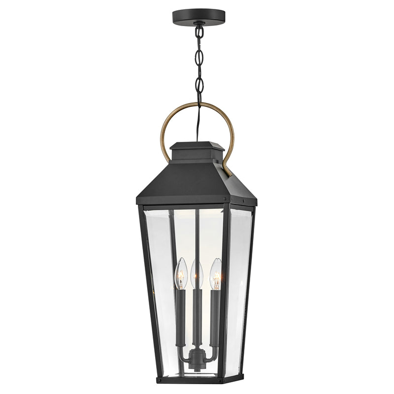 Dawson Large Hanging Lantern - Black - by Hinkley