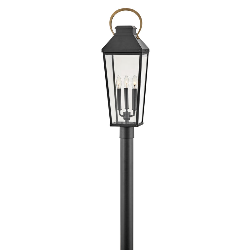 Dawson Large Post Mount Lantern - Black - by Hinkley
