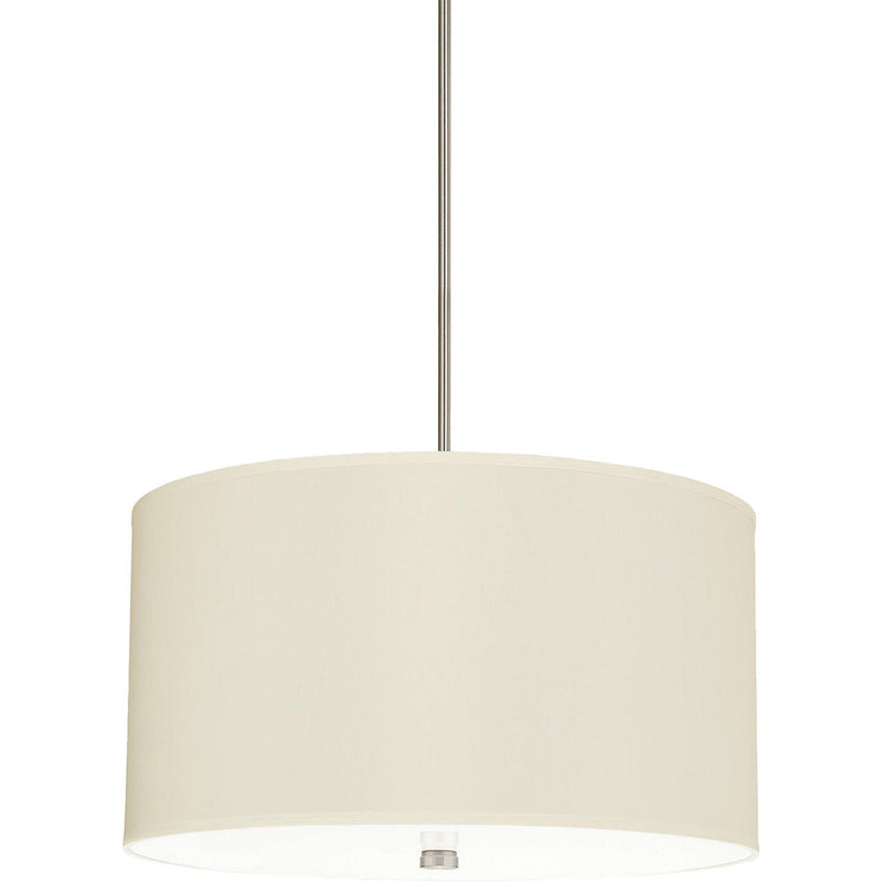 Dayna Shade Pendant — 24", White, Brushed Nickel
