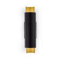 Dela Wall Sconce — Black/Gold Leaf