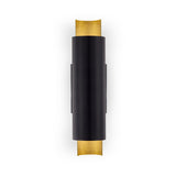 Dela Wall Sconce — Black/Gold Leaf