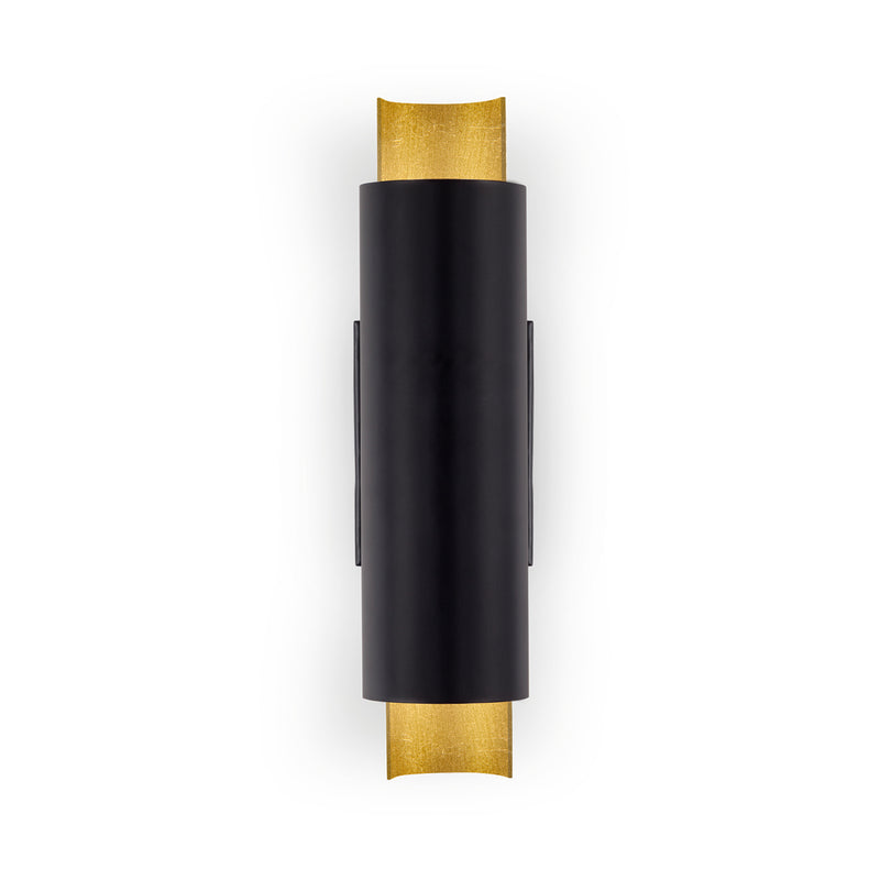 Dela Wall Sconce — Black/Gold Leaf