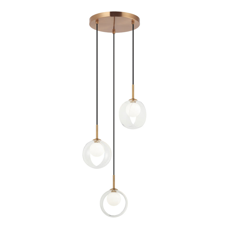 Delcia Chandelier 3 Light Aged Gold Brass