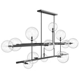 Delilah Linear Chandelier Large Black By Avenue Lighting Side View
