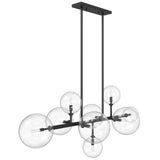 Delilah Linear Chandelier Medium Black By Avenue Lighting Side View