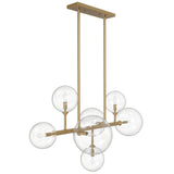 Delilah Linear Chandelier Small Aged Brass By Avenue Lighting Side View