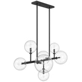 Delilah Linear Chandelier Small Black By Avenue Lighting Side-View