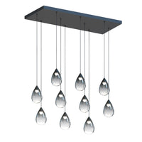 Dewdrop 10-Light LED Linear Pendant by ET2 - Black