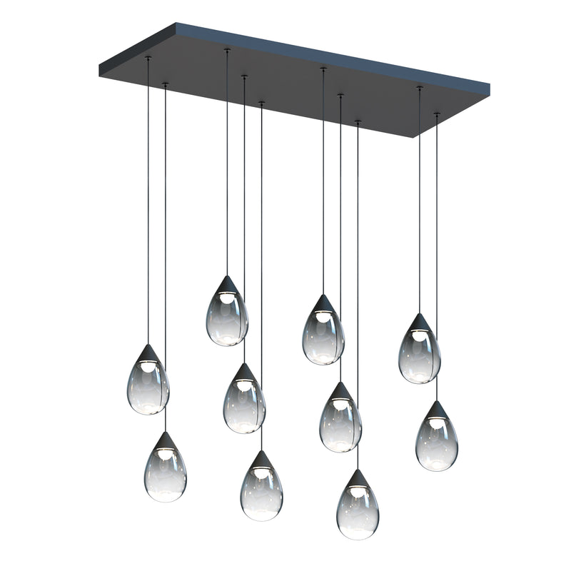 Dewdrop 10-Light LED Linear Pendant by ET2 - Black
