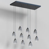 Dewdrop 10-Light LED Linear Pendant by ET2 - Black