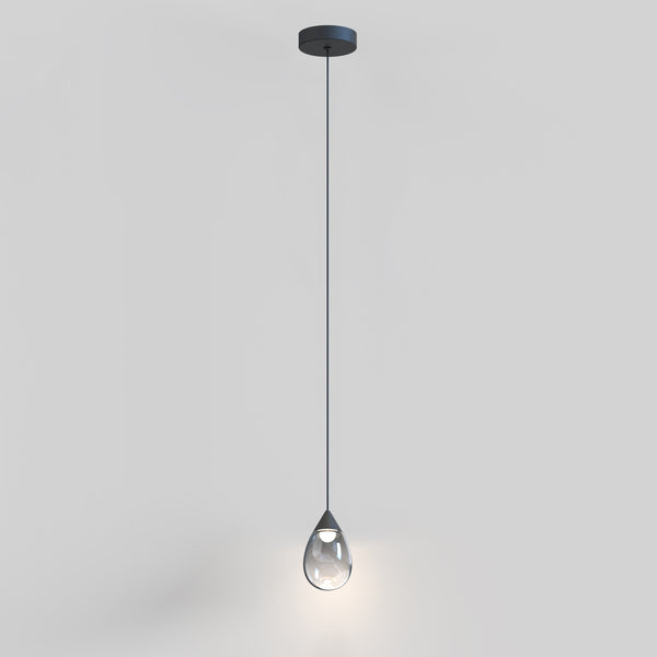 Dewdrop LED Pendant Small Black With Light By ET2