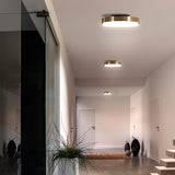 Discus Ceiling Light Large Matt Black Silk Lacquered Satin Brass By Contardi - Lifestyle View