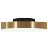 Discus Ceiling Light Large Matt Black Silk Lacquered Satin Brass By Contardi