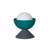 Don Ceramic Table Lamp by Geo Contemporary with a jade ceramic dome on a Graphite base (custom colour)