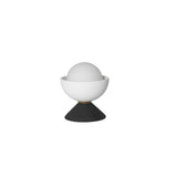 Don Ceramic Table Lamp by Geo Contemporary with a White ceramic dome on a Graphite ceramic base and a white glass globe