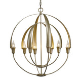 Double Cirque Chandelier, shown in Soft Gold, by Hubbardton Forge