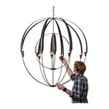 Double Cirque Large Scale Chandelier, shown in Dark Smoke, by Hubbardton Forge