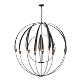 Double Cirque Large Scale Chandelier, shown in Dark Smoke, by Hubbardton Forge