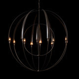 Double Cirque Large Scale Chandelier detail in Dark Smoke, by Hubbardton Forge