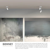 White Downey 1-in 2-Head Semi-Flush Mount By Kuzco in Room