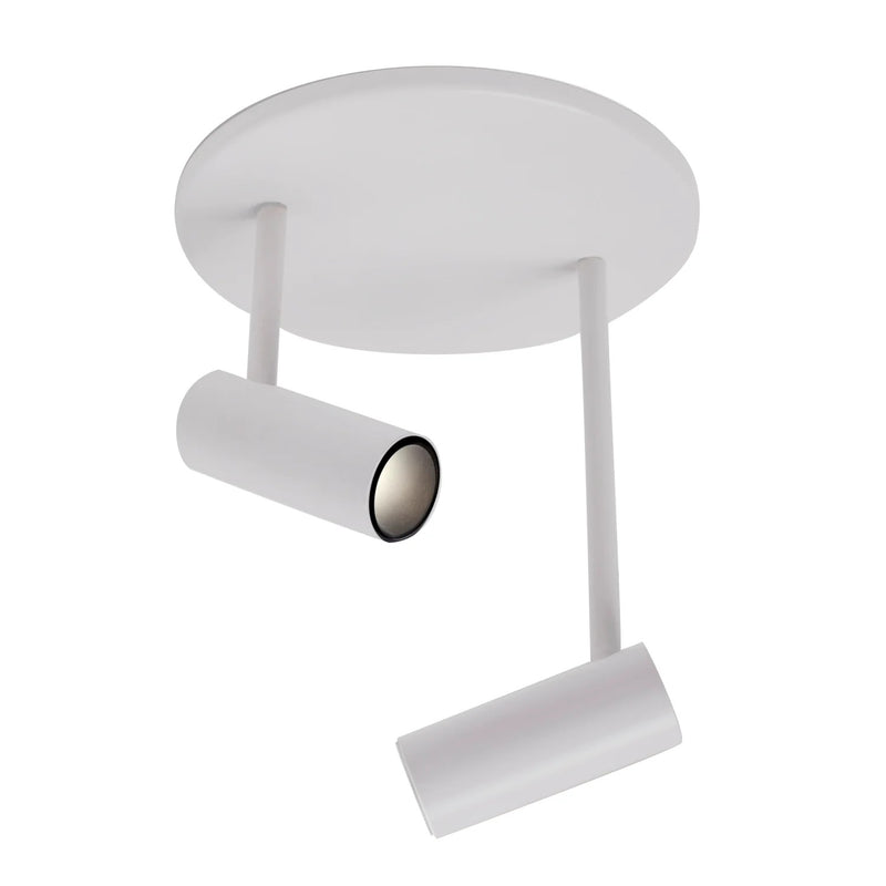 White Downey 1-in 2-Head Semi-Flush Mount By Kuzco