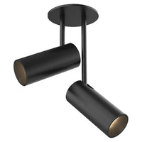 Black Downey 2-in 2-Head Semi-Flush Mount By Kuzco
