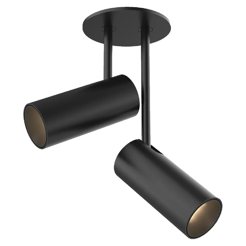 Black Downey 2-in 2-Head Semi-Flush Mount By Kuzco