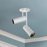 White Downey 2-in 2-Head Semi-Flush Mount By Kuzco in Room