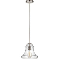 Doyle Mini Pendant — 9 3/4", Clear, Satin Nickel