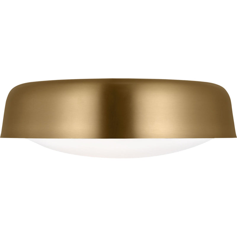 Draper Flushmount — 15 7/8", Milk, Burnished Brass