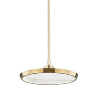 Draper Pendant - 15.5 Inch - Aged Brass by Hudson Valley