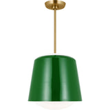 Draper Pendant — 12", Milk, Green