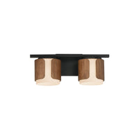Draughtsman Bath Vanity Light Walnut / Black by Maxim Lighting