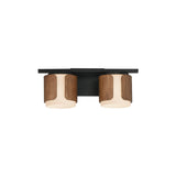Draughtsman Bath Vanity Light Walnut / Black by Maxim Lighting